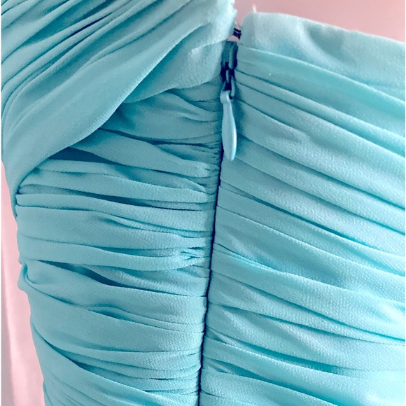 NWT Lauren Ralph Lauren Evening Turquoise Strapless Chiffon A-Line Gown - Sz 8 - Picture 10 of 14